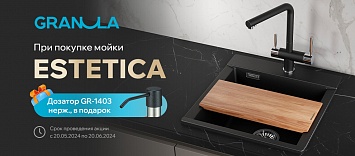 При покупке любой мойки Estetica дозатор в подарок
